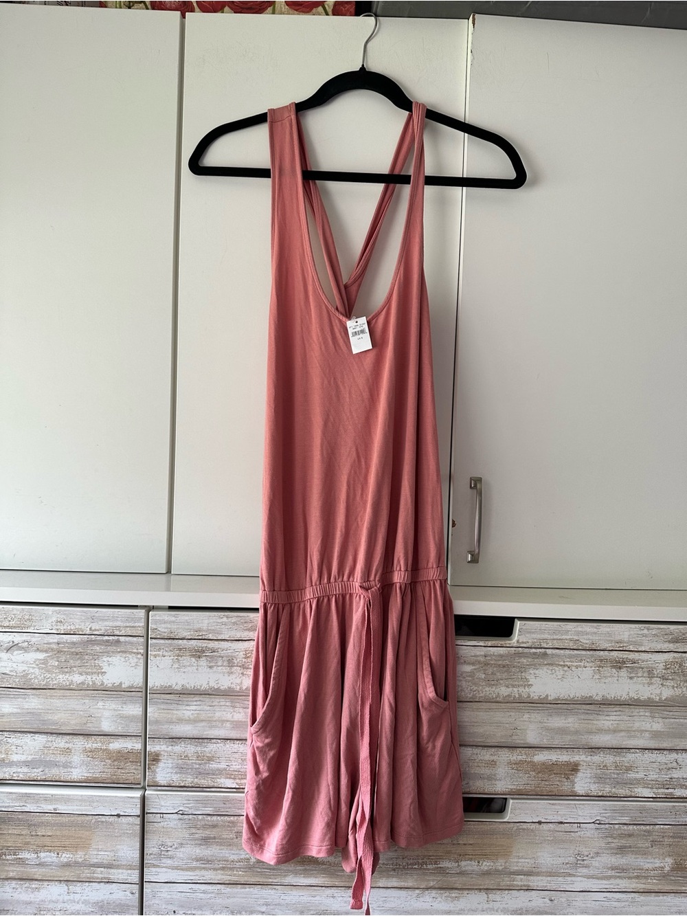 🌸 Aerie Dusty Rose Knit Romper NWT Size Small Pockets Lounge Casual
